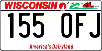 WI license plate 155OFJ