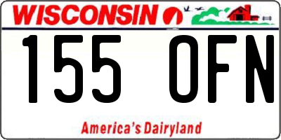 WI license plate 155OFN