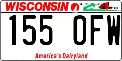 WI license plate 155OFW