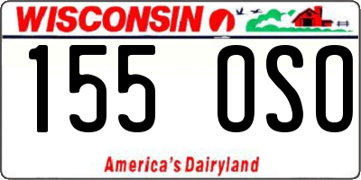 WI license plate 155OSO