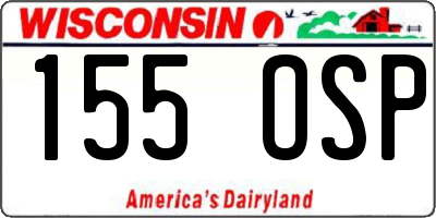 WI license plate 155OSP