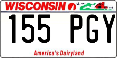 WI license plate 155PGY