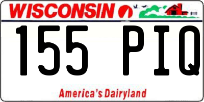 WI license plate 155PIQ