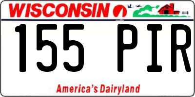 WI license plate 155PIR