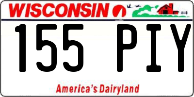 WI license plate 155PIY