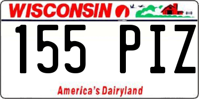 WI license plate 155PIZ