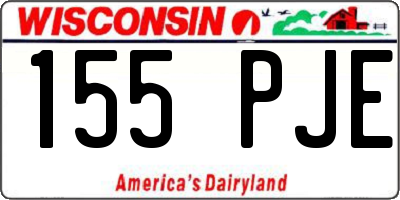 WI license plate 155PJE
