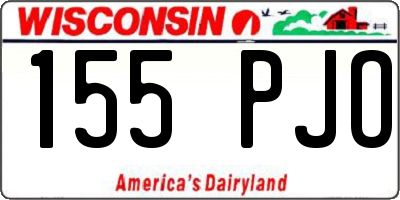 WI license plate 155PJO