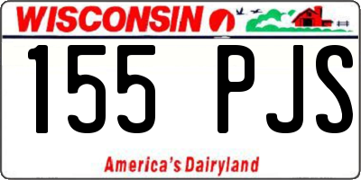 WI license plate 155PJS