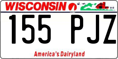 WI license plate 155PJZ