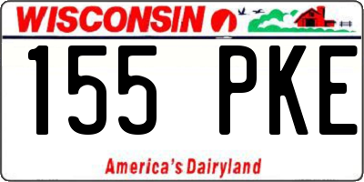 WI license plate 155PKE