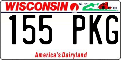 WI license plate 155PKG