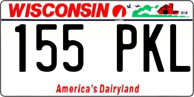 WI license plate 155PKL