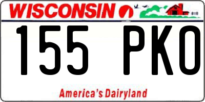 WI license plate 155PKO