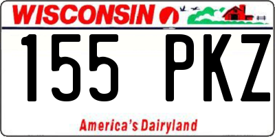 WI license plate 155PKZ