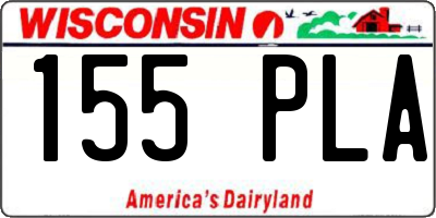 WI license plate 155PLA