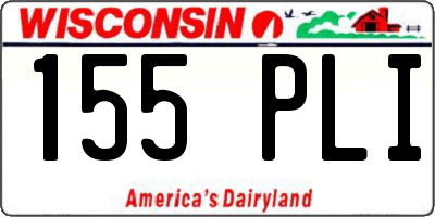 WI license plate 155PLI