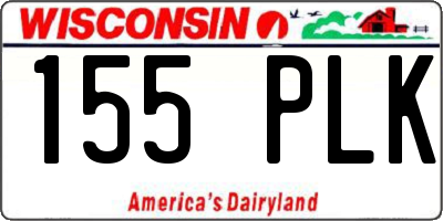WI license plate 155PLK