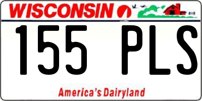 WI license plate 155PLS
