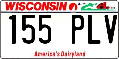 WI license plate 155PLV