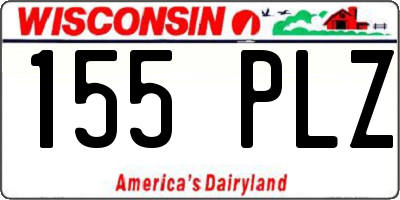 WI license plate 155PLZ