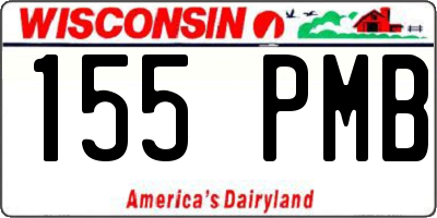 WI license plate 155PMB