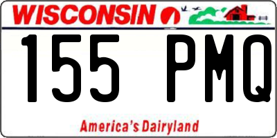 WI license plate 155PMQ