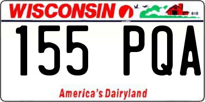 WI license plate 155PQA