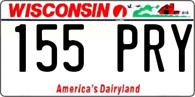 WI license plate 155PRY