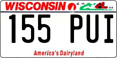 WI license plate 155PUI