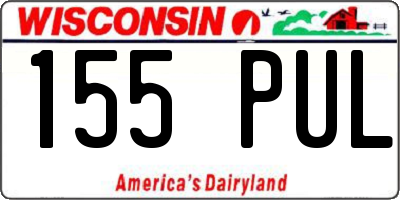 WI license plate 155PUL