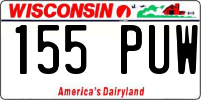 WI license plate 155PUW