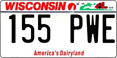 WI license plate 155PWE