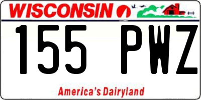 WI license plate 155PWZ