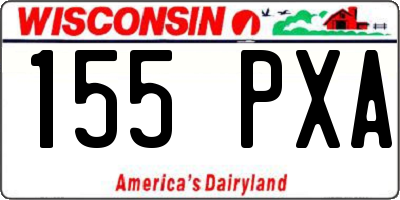 WI license plate 155PXA