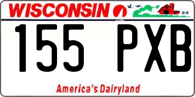 WI license plate 155PXB