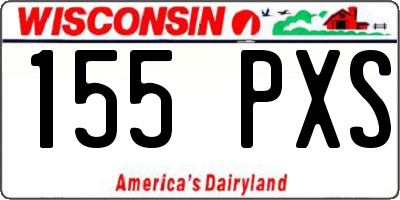 WI license plate 155PXS