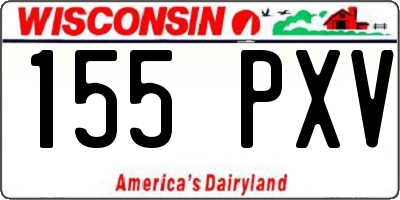 WI license plate 155PXV