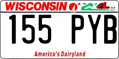 WI license plate 155PYB