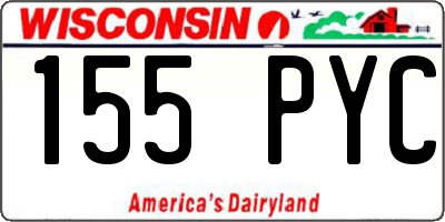 WI license plate 155PYC