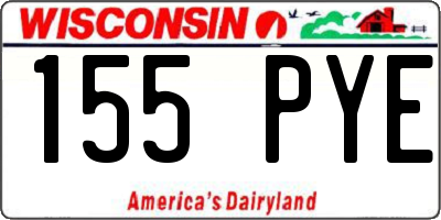 WI license plate 155PYE