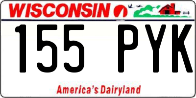 WI license plate 155PYK