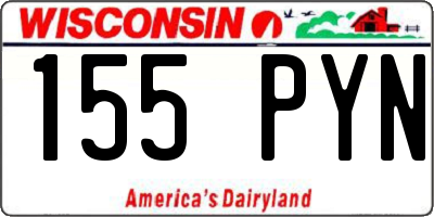 WI license plate 155PYN
