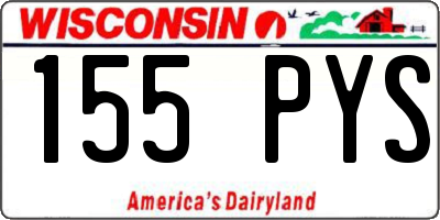 WI license plate 155PYS