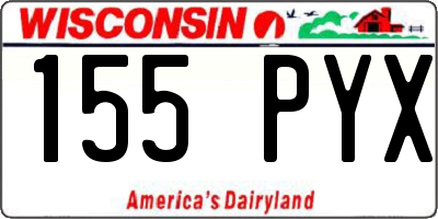 WI license plate 155PYX