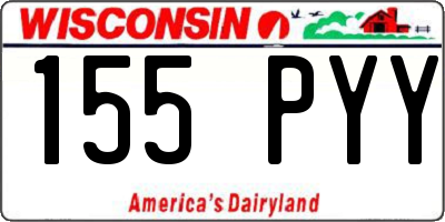 WI license plate 155PYY