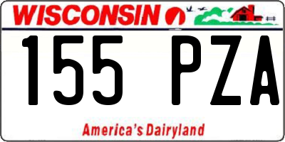 WI license plate 155PZA