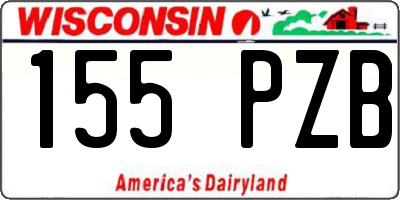 WI license plate 155PZB