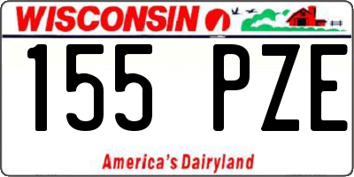 WI license plate 155PZE