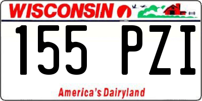 WI license plate 155PZI